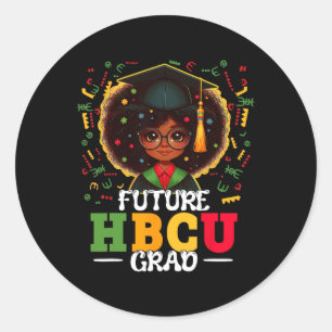Pegatina Redonda Graduación Hbcu Grad Black Chica Graduación Hbcu J