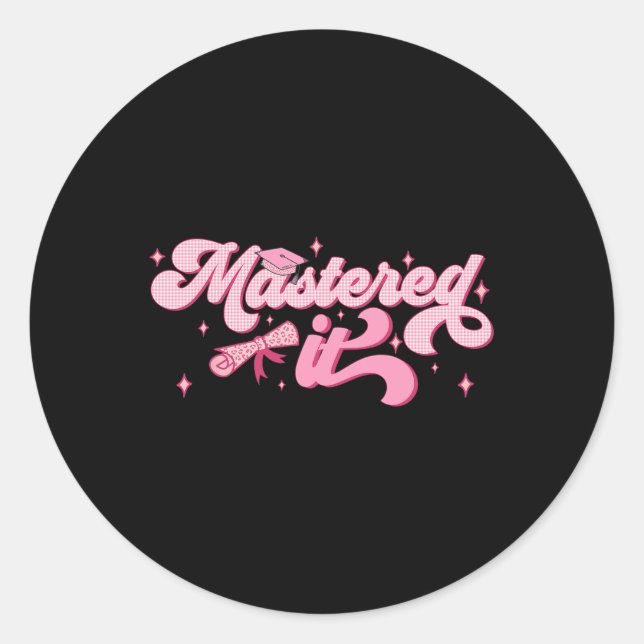 Pegatina Redonda Graduación Mba de licenciatura de licenciatura (Anverso)