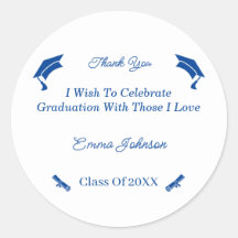Graduación Personalizada Simple En Blanco Y Azul
