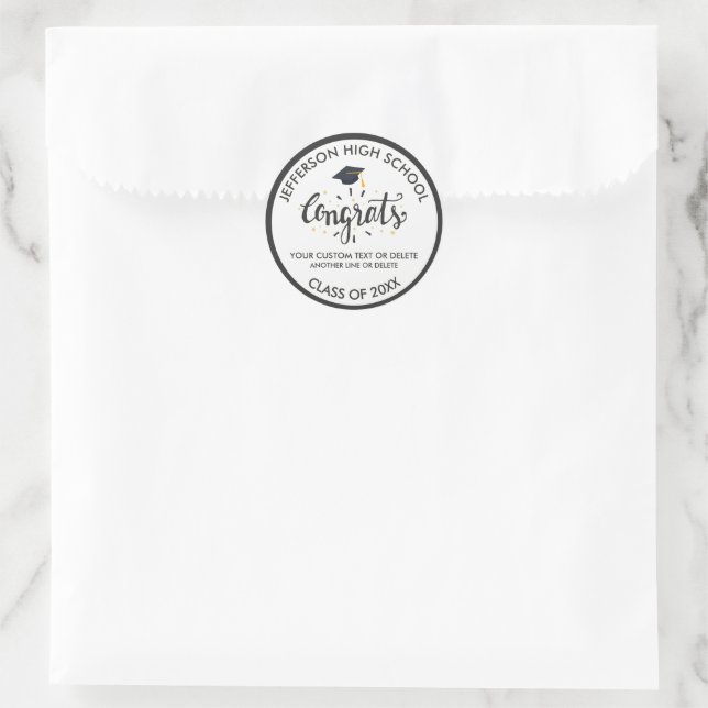 Pegatina Redonda Graduación personalizado Graduación Graduación Cla (Bolso)