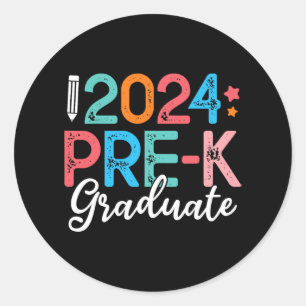 Pegatina Redonda Graduación Preescolar 2024 El Último Día De Tal