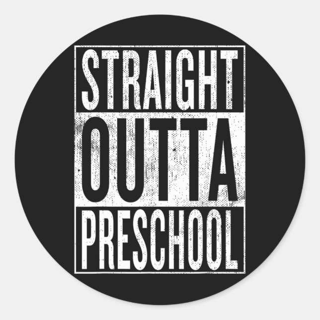 Pegatina Redonda Graduación preescolar fuera de la escuela preescol (Anverso)