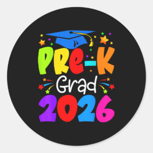 Pegatina Redonda Graduación Preescolar Pre Grad 2026