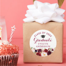 Graduación Rústica de Borgoña Floral