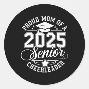 Pegatina Redonda Graduación secundaria de Cheer Team Mom 2025