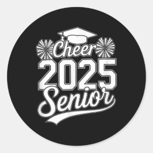 Pegatina Redonda Graduación secundaria de Cheer Team Mom 2025
