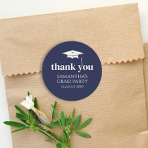 Graduación Simple Gracias Azul Marina Minimalista