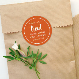 Pegatina Redonda Graduación Tratamiento simple de Naranja de guione