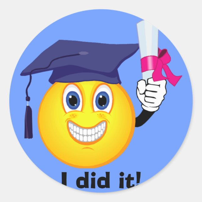 Pegatina Redonda Graduado (Anverso)