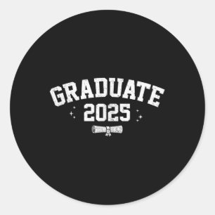 Pegatina Redonda Graduado 2025 Para El Cl De 2025 Graduación 25
