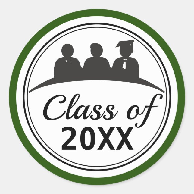 Pegatina Redonda Graduado - Clase de 20XX (Anverso)