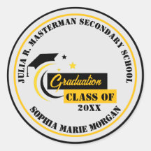 Graduado Clásico de Graduación de Blanco Negro Ama