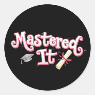Pegatina Redonda Graduado con Maestría Graduado de Maestría