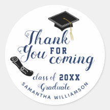 Graduado de la Clase de 2026 Blanco y Azul Gracias