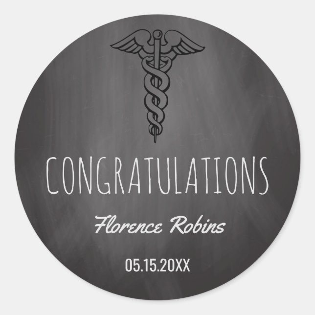 Pegatina Redonda Graduado de la Escuela de enfermería | Graduación  (Anverso)