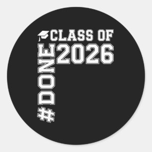 Pegatina Redonda Graduado de la promoción de 2026 26 Graduación