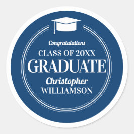 Pegatina Redonda Graduado de las felicitaciones modernas de moda