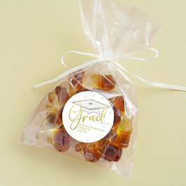 Pegatina Redonda Graduado de Oro Graduado de Caligrafía Graduado de