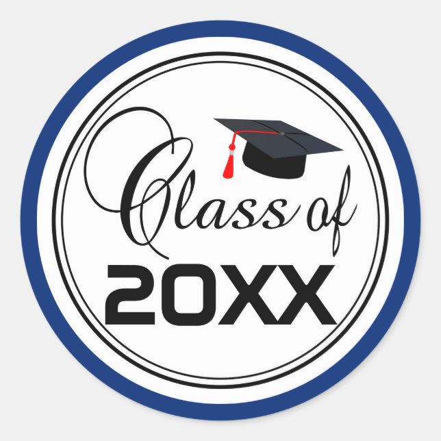 Pegatina Redonda Graduado estudiantil - Clase de 20XX (Anverso)