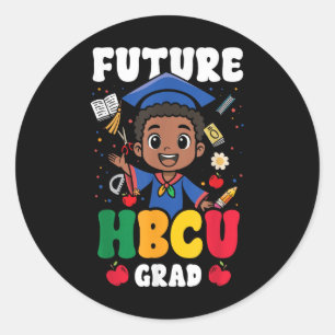 Pegatina Redonda Graduado futuro de Hbcu Grad Boy Black History Col