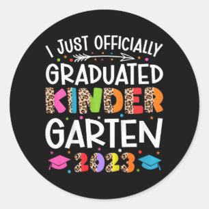 Pegatina Redonda Graduado Oficial De Jardines De Infancia 202