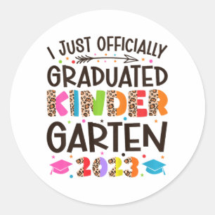 Pegatina Redonda Graduado Oficial De Jardines De Infancia 202