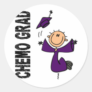 Pegatina Redonda GRADUADO púrpura 1 (cáncer pancreático) de CHEM