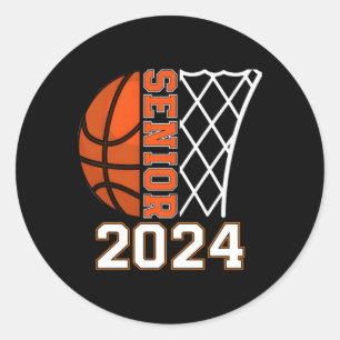 Pegatina Redonda Graduado Senior Class 2024 Graduación Basketball P