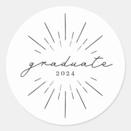 Pegatina Redonda Graduate Line Art Class Of Graduate Classic Roun