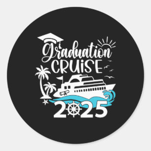 Pegatina Redonda Graduation Cruise 2025 Senior Grad Trip Family Mat