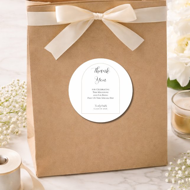 Pegatina Redonda Graduation Party  | Elegant Script (Subido por el creador)