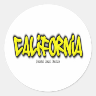 Pegatina Redonda Graffiti de California