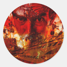 Pegatina Redonda Graffiti de cara roja