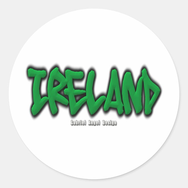 Pegatina Redonda Graffiti de Irlanda (Anverso)