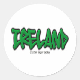 Pegatina Redonda Graffiti de Irlanda