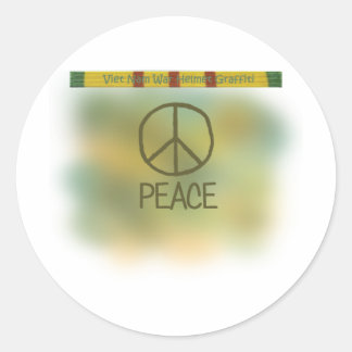 Pegatina Redonda Graffiti del casco de guerra de Vietnam