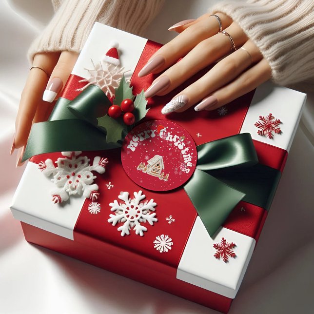 Pegatina Redonda Graffiti moderno navidad de la mora roja (Subido por el creador)