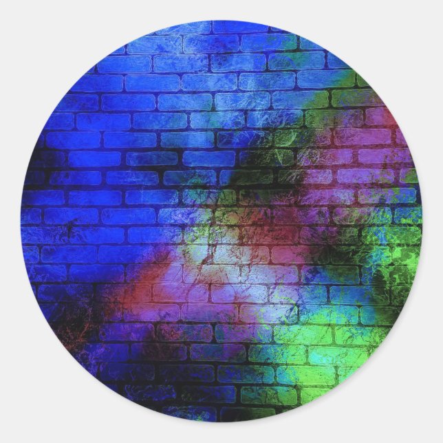 Pegatina Redonda Graffiti mural (Anverso)