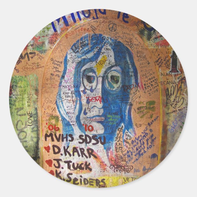 Pegatina Redonda Graffiti - Praga (Anverso)