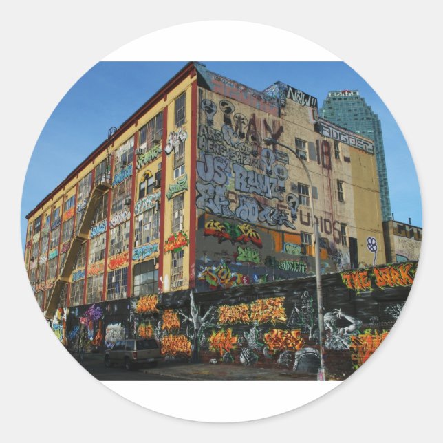 Pegatina Redonda graffitis nyc (Anverso)