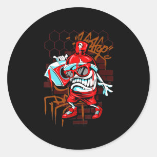 Pegatina Redonda Grafi Art Spray Paint Urban Hip Hop Music Lover