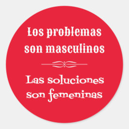 Pegatina Redonda Gráfica de aprendizaje en español cita rojo