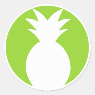 Pegatina Redonda Gráfica de bienvenida de piña