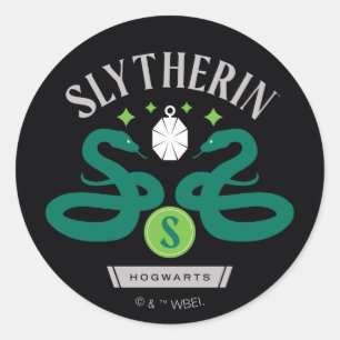 Pegatina Redonda Gráfica de bloqueo de serpiente doble SLYTHERIN™ H
