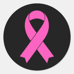 Pegatina Redonda Gráfica de cinta rosada para mujeres con concienci