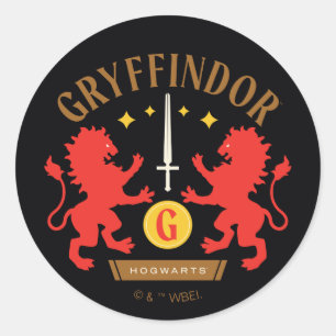 Pegatina Redonda Gráfica de doble león de la casa GRYFFINDOR™