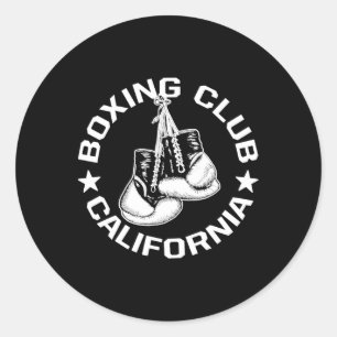 Pegatina Redonda Gráfica De Guantes De Boxeo De California Club De