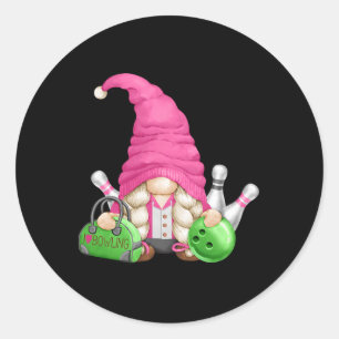 Pegatina Redonda Gráfica De Madre Gnome Rosa Para Mujeres Chicas Y