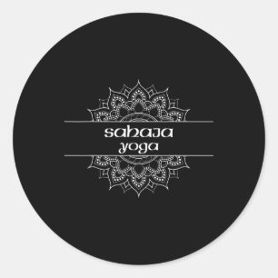 Pegatina Redonda Gráfica de Mandala tipo Yoga Sahaja