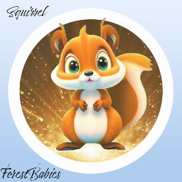 Pegatina Redonda Gráfica del Personalizado de animales de la 🐿 de 